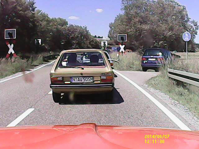 Auf der Fahrt zum Hesselberg gab es kurzzeitig Stau. 