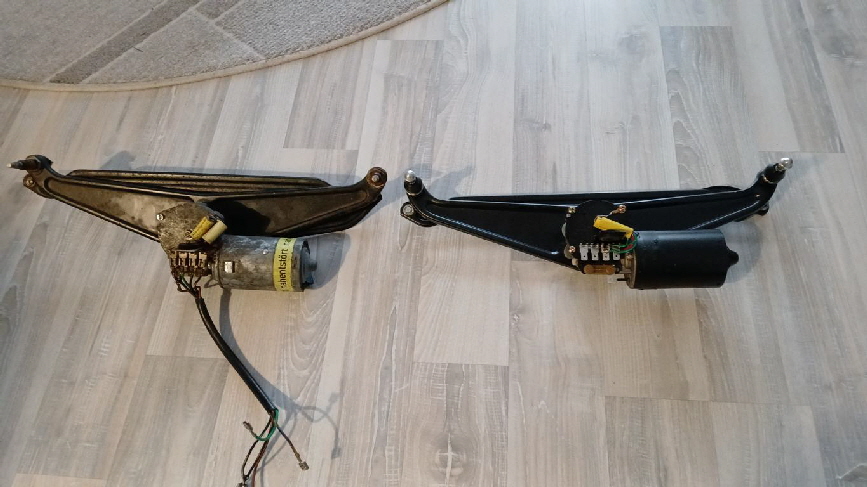 links das Alte Wischergestell und rechts das Neue.